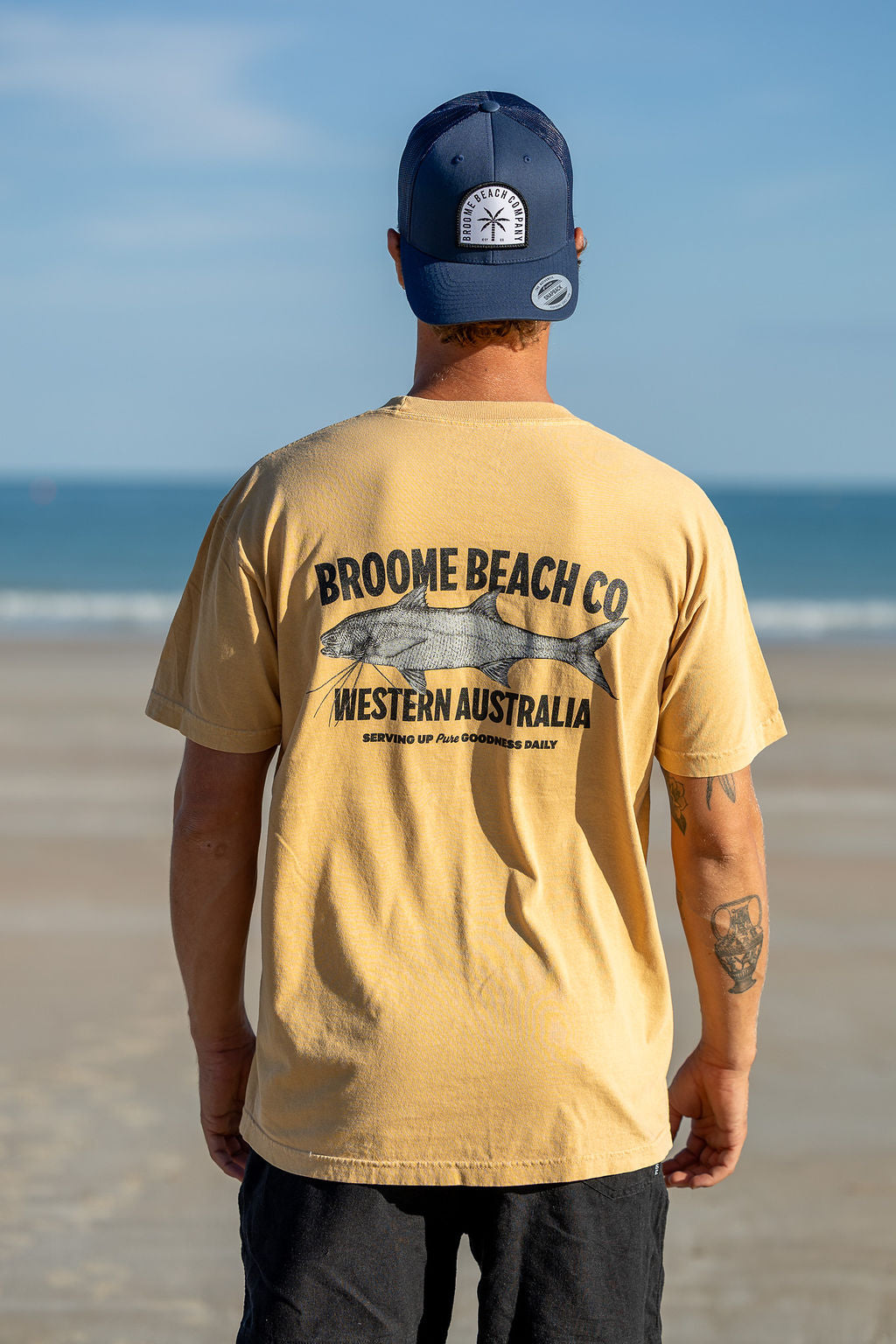 Saltwater Country - Vintage Washed Mustard Threadfin Tee