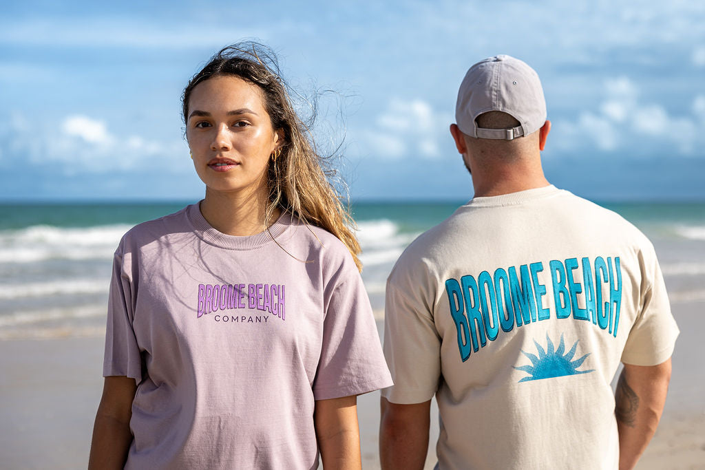 Mens Retro Fade - Sand & Aqua Tee