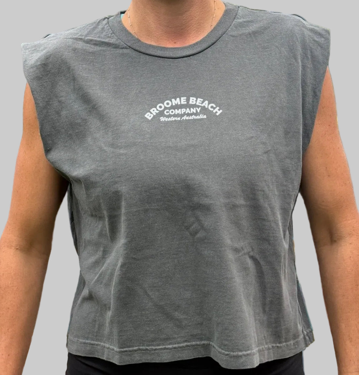 Ladies Muscle Tee - Faded Black
