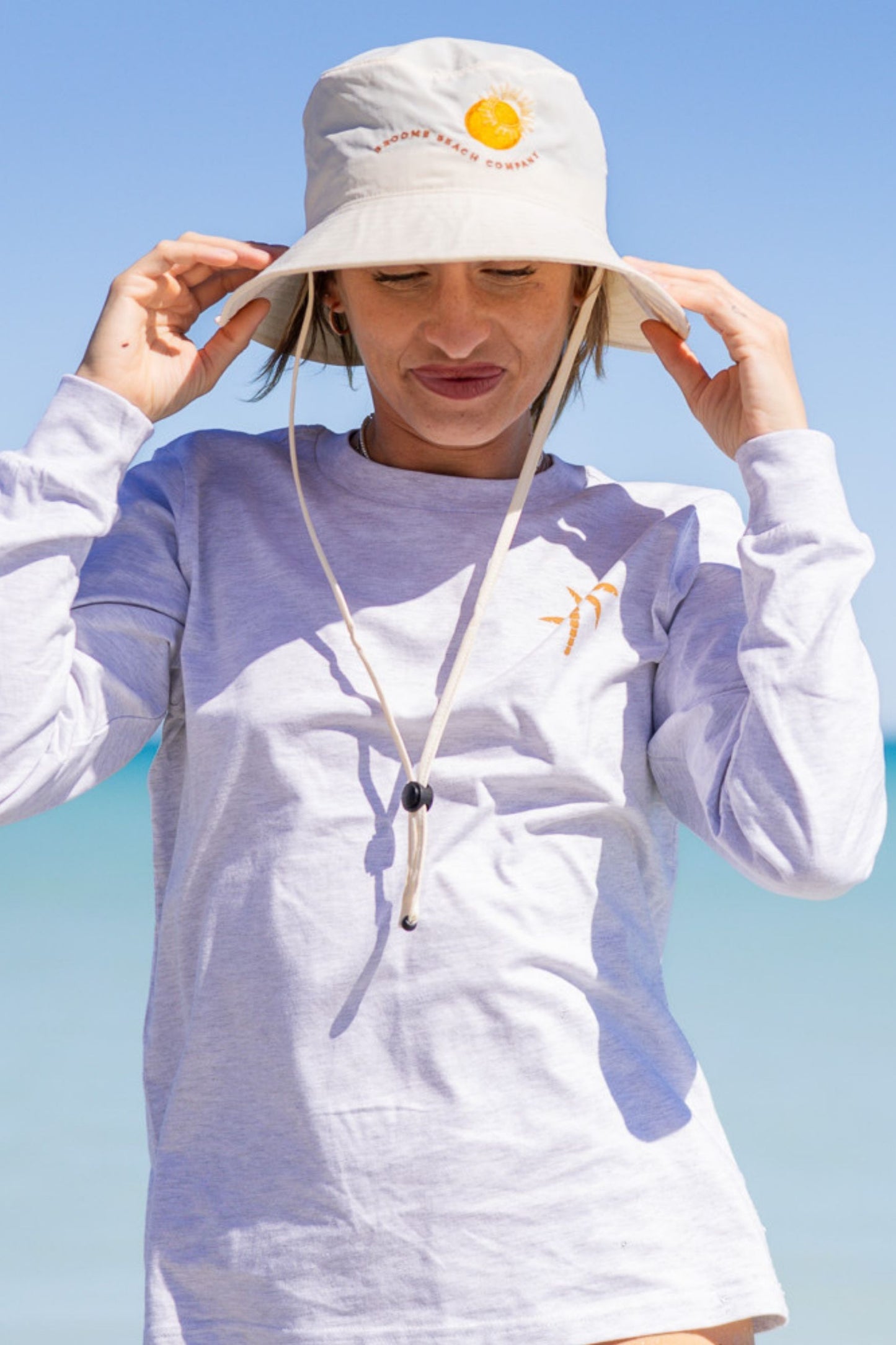 Beach Brimmed Fishing Hat - Cream