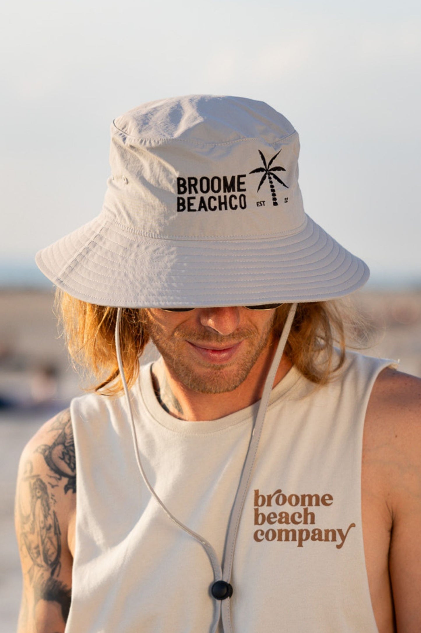 Beach Brimmed Fishing Hat - Grey