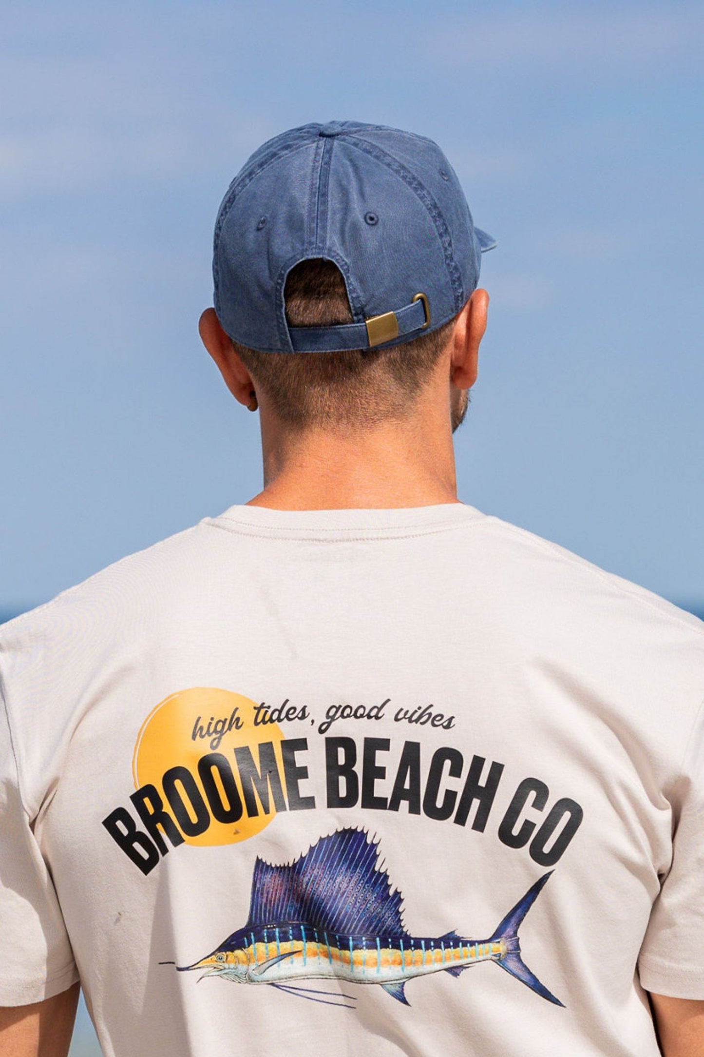 Washed Cotton Dad Cap - Steel Blue Palm
