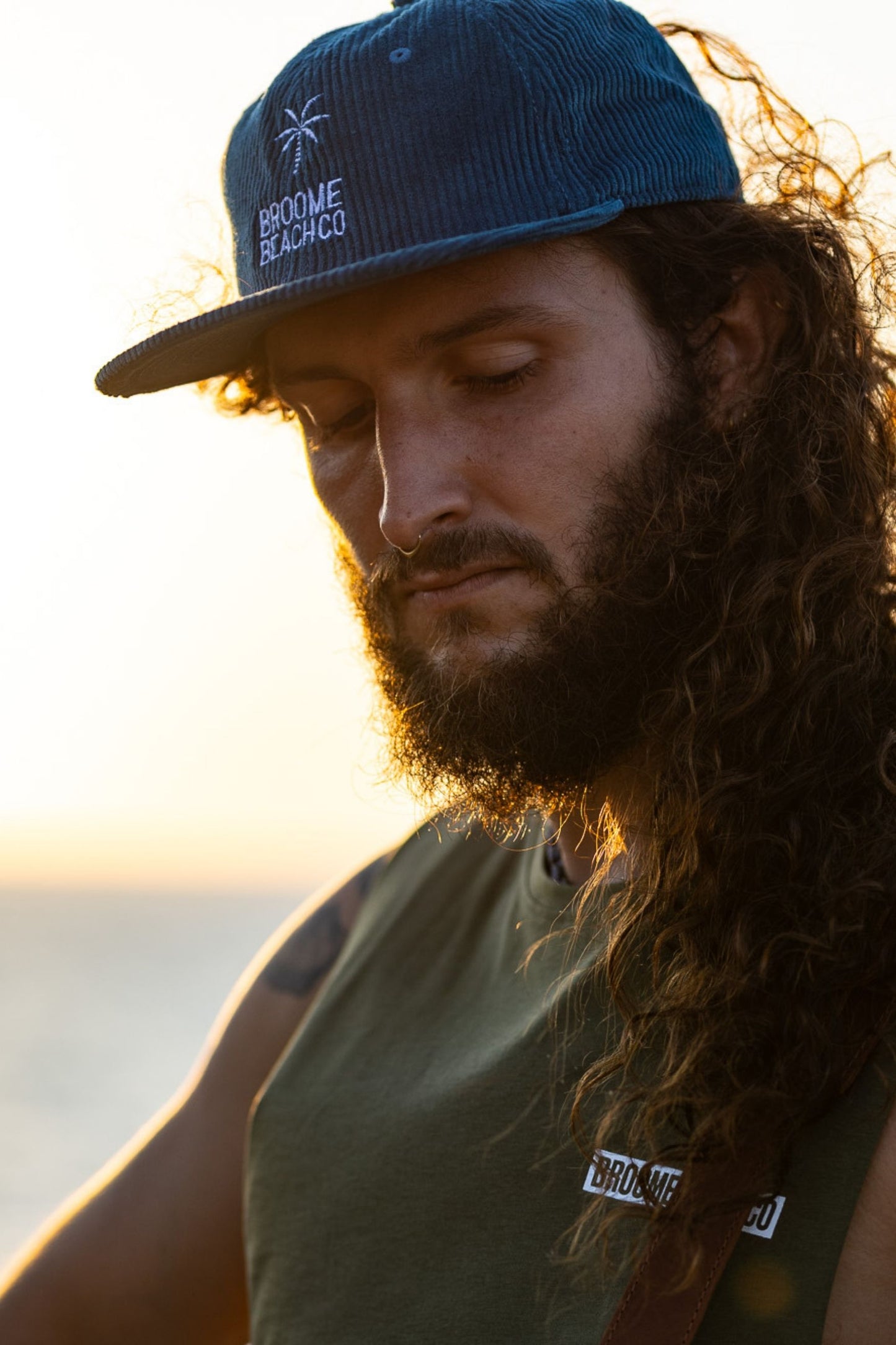 Retro Cord Cap - Azure Blue