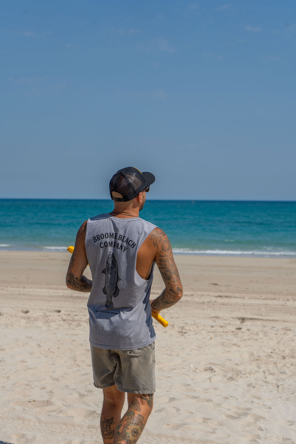 Beach Cut Off Tank - Barra Ash Grey