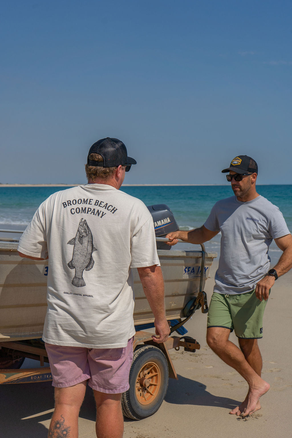 Mens Heavy Tee - Washed Bone Barra