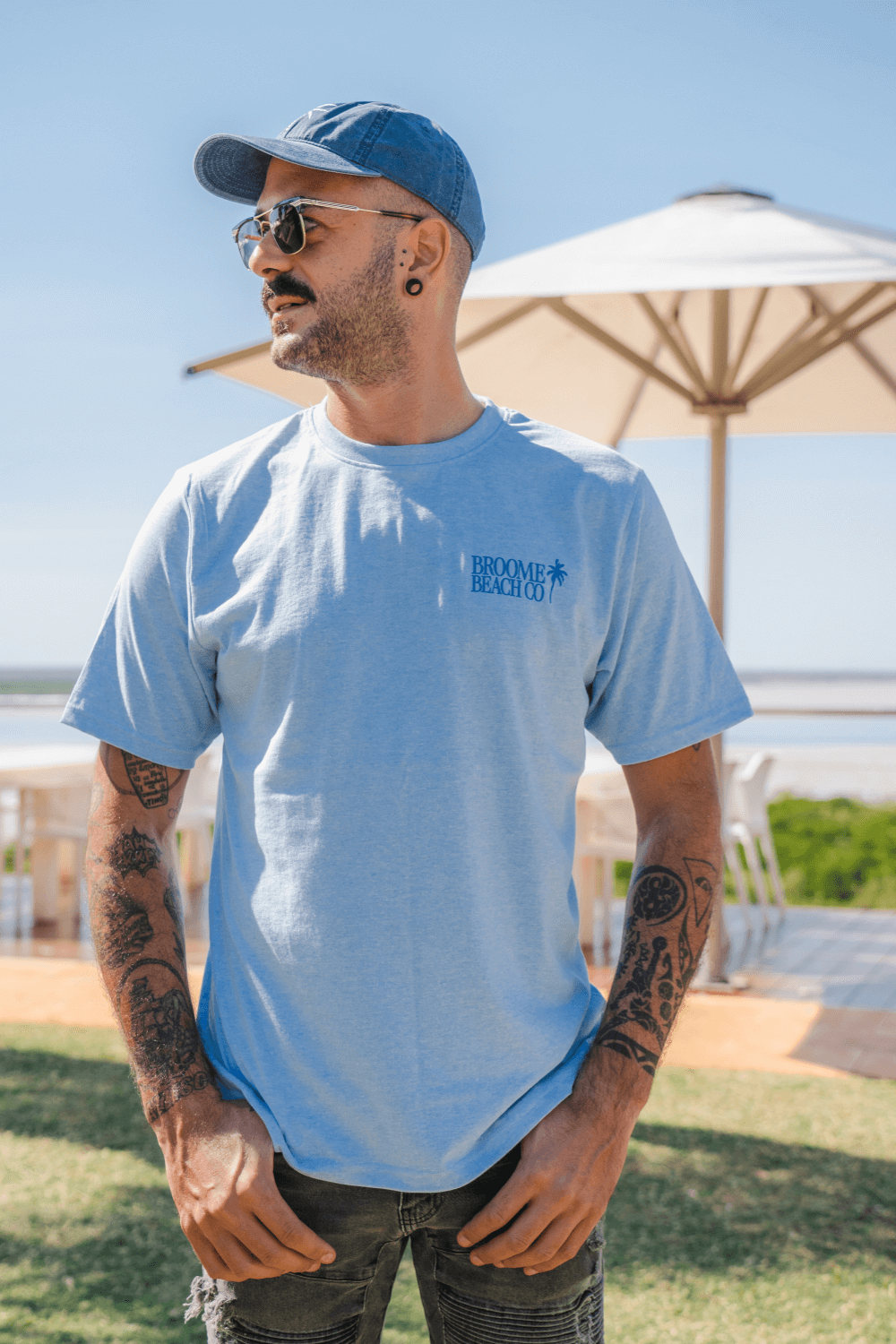 Common Tee - Sky Blue Club Palm