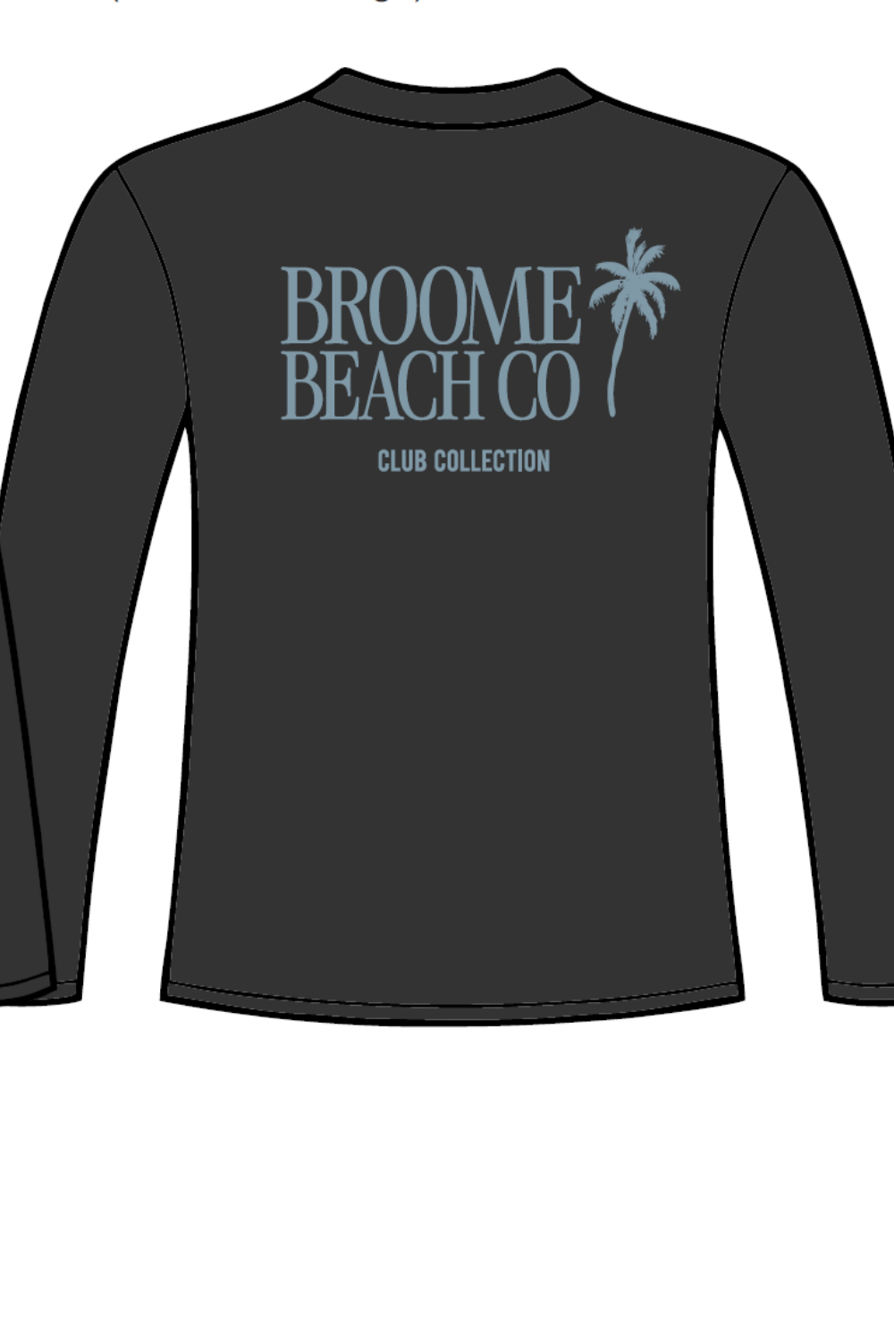 Club Palm Long Sleeve Tee - Grey/Sky Blue