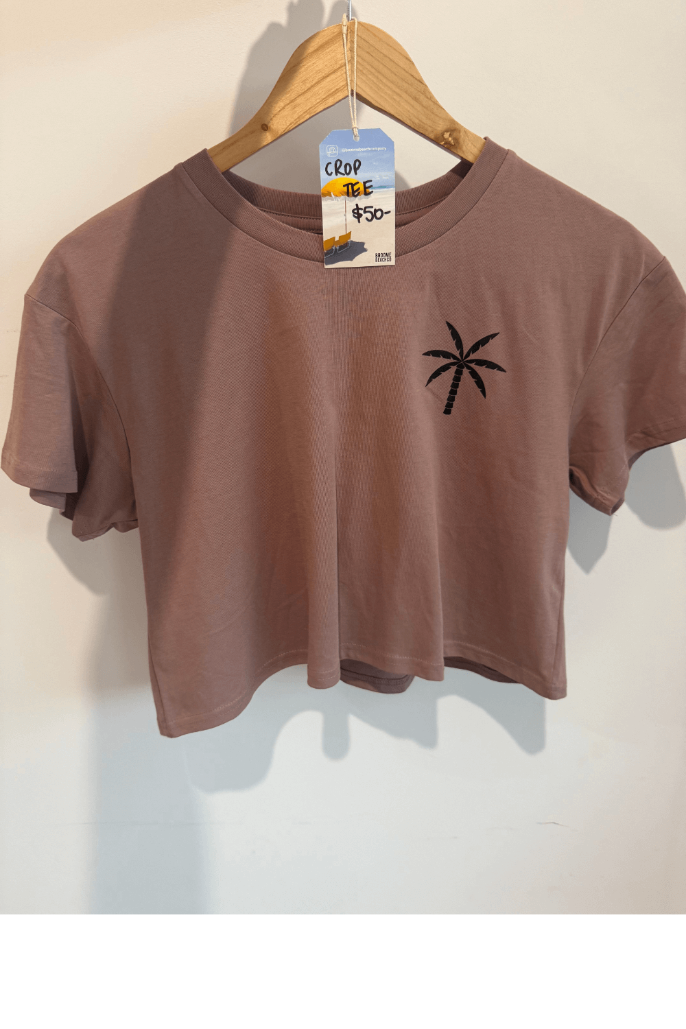 Ladies Crop Box Tee - Dusty Pink