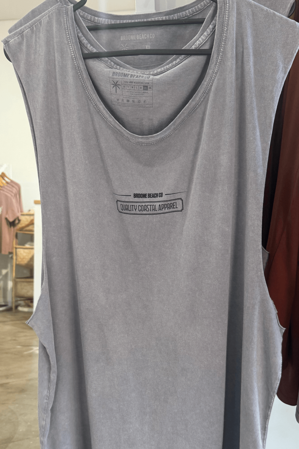 Beach Cut Off Tank - Barra Ash Grey