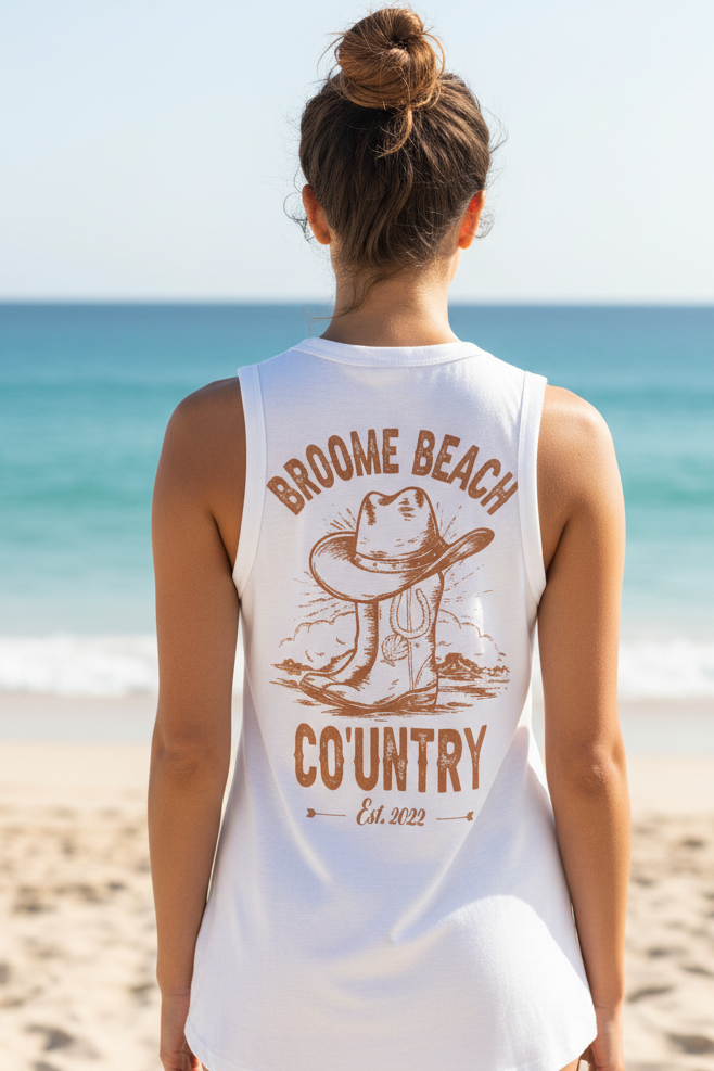 Ladies Longline Tank - Co’untry Black