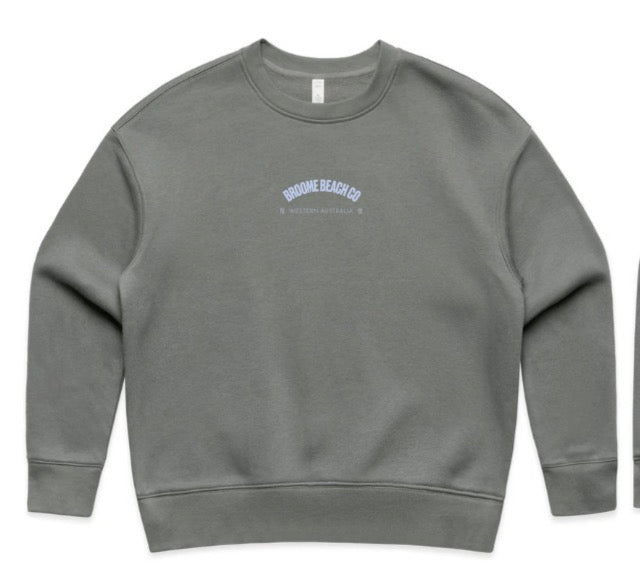 Ladies Fleece Crew - Dark Grey & Blue