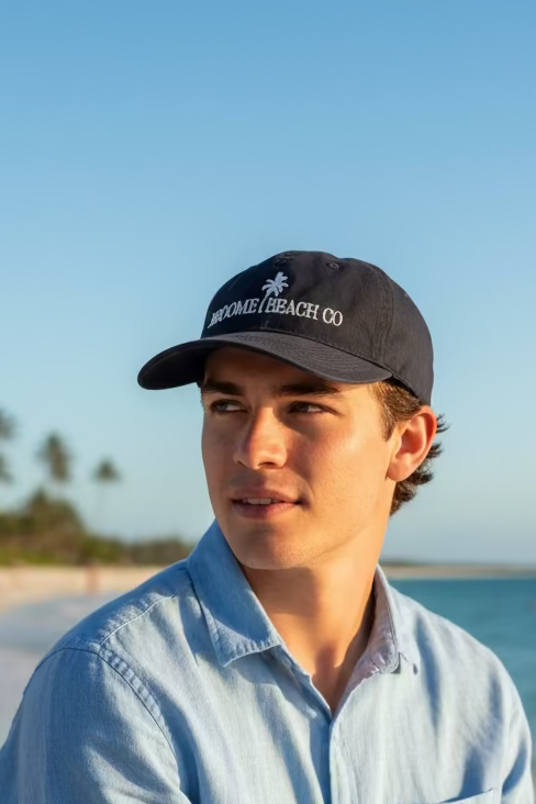 Washed Cotton Dad Cap - Black Grey Club Palm