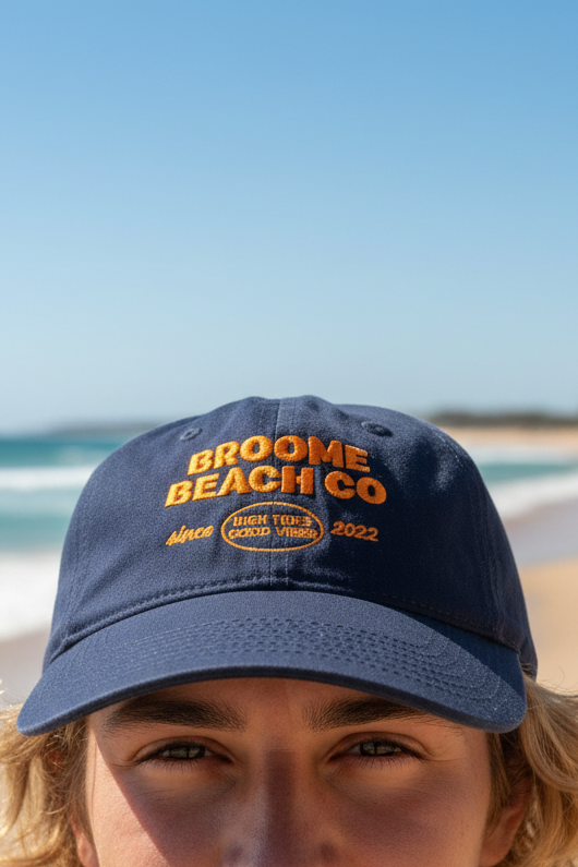 Washed Cotton Dad Cap - Navy Bold Orange
