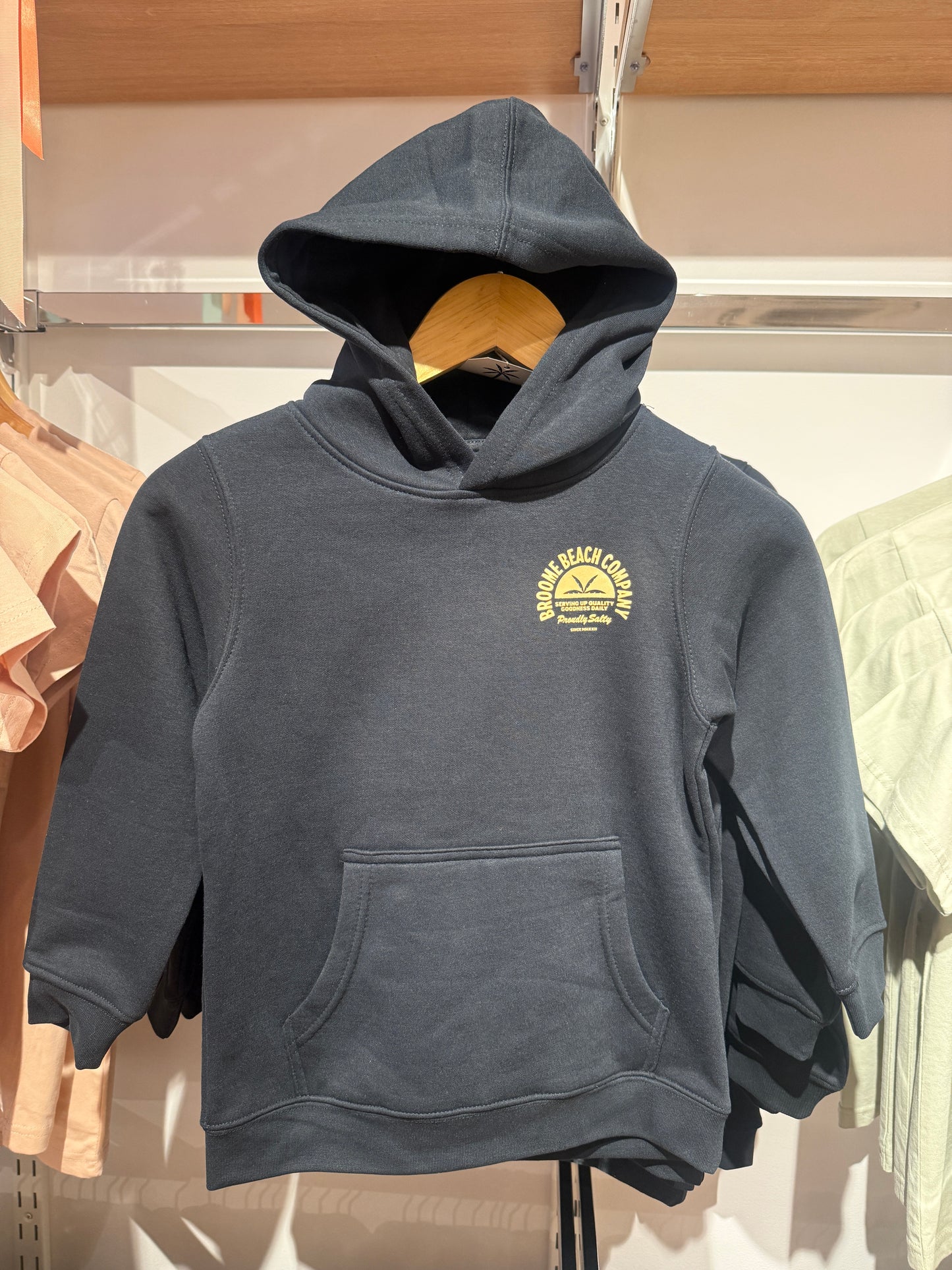 Kids Fleece Hoodie - Navy Proudly Salty
