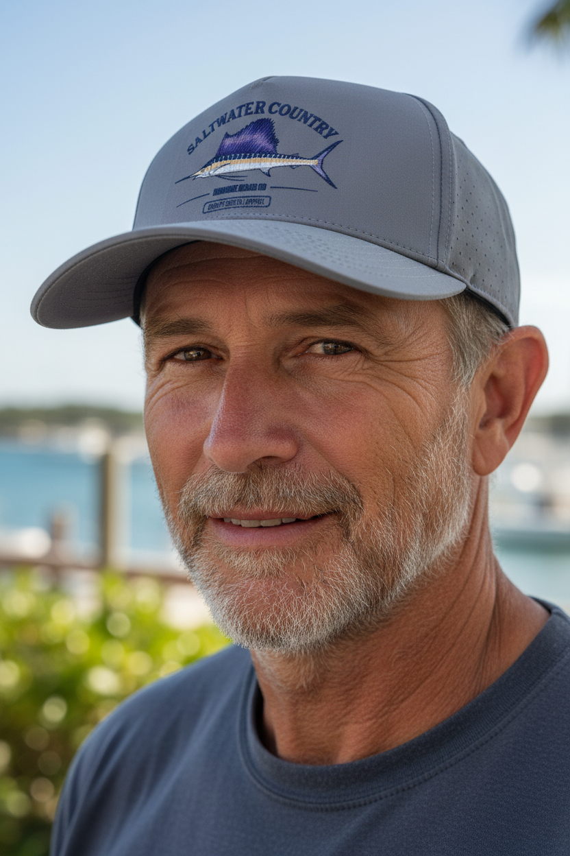 Laser Cut Trucker - Dark Grey Sailfish