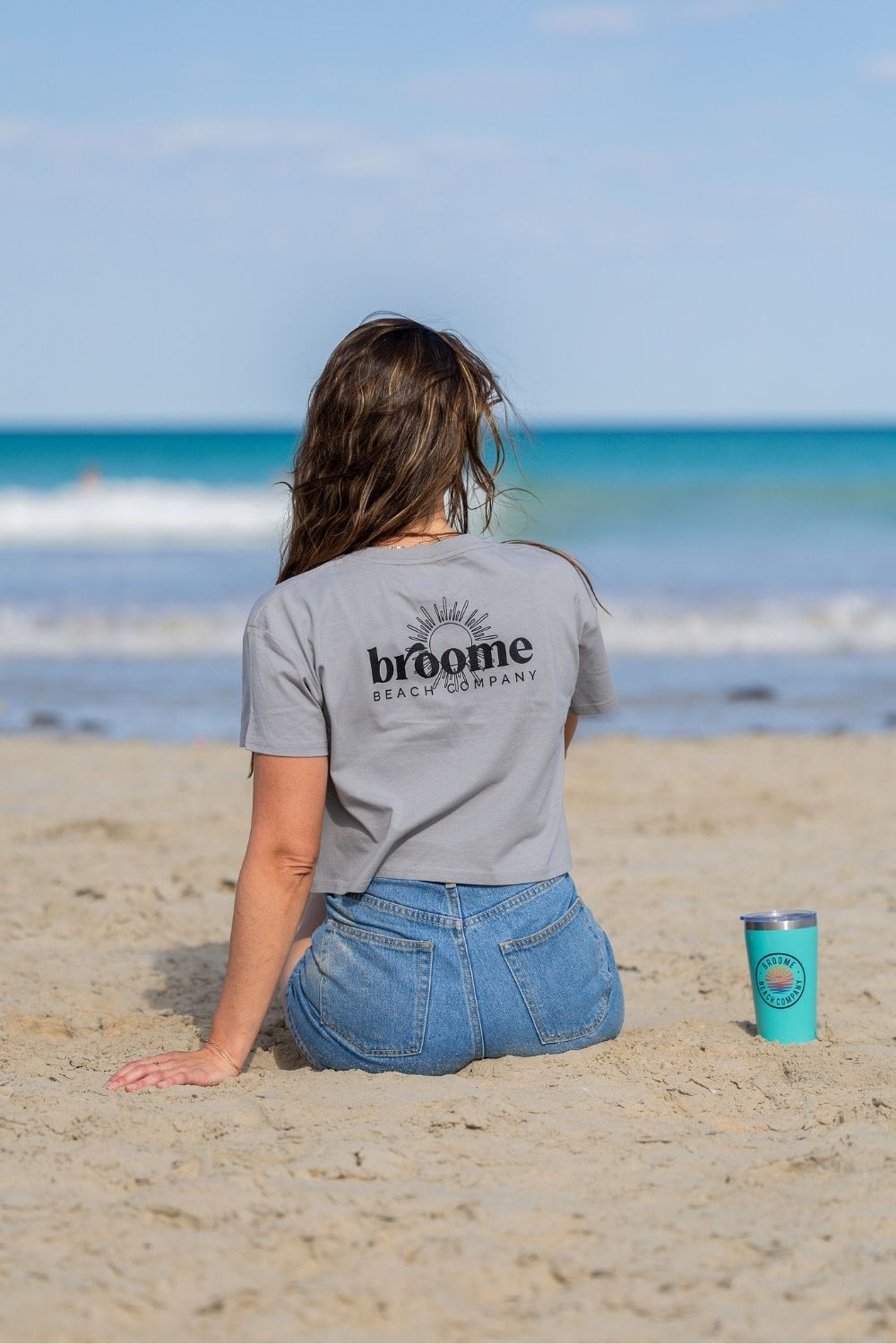Ladies Crop Box Tee - Grey