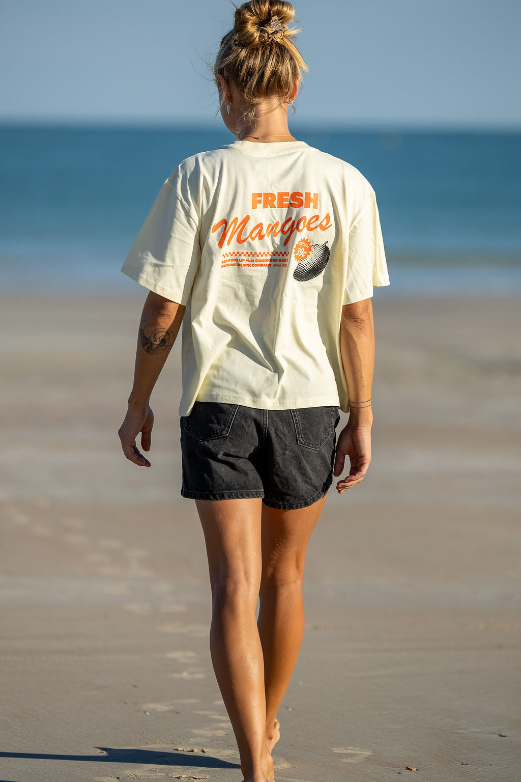 Ladies Drop Shoulder Mango Tee - Lemon
