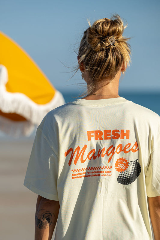 Ladies Drop Shoulder Mango Tee - Lemon