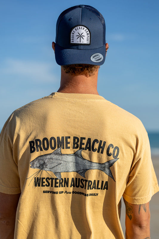 Saltwater Country - Vintage Washed Mustard Threadfin Tee