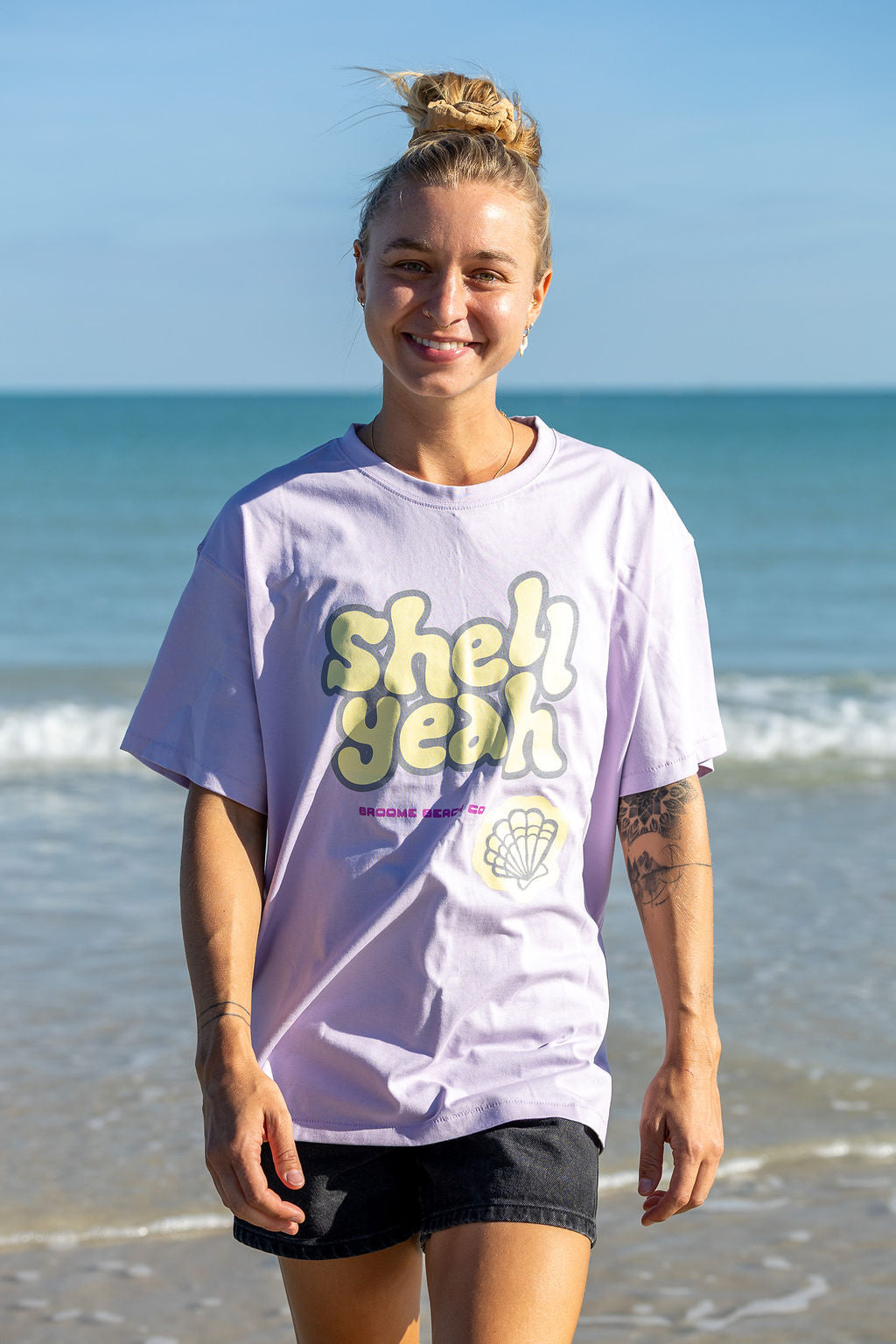 Ladies Shell Yeah - Pastel Lilac Box Tee