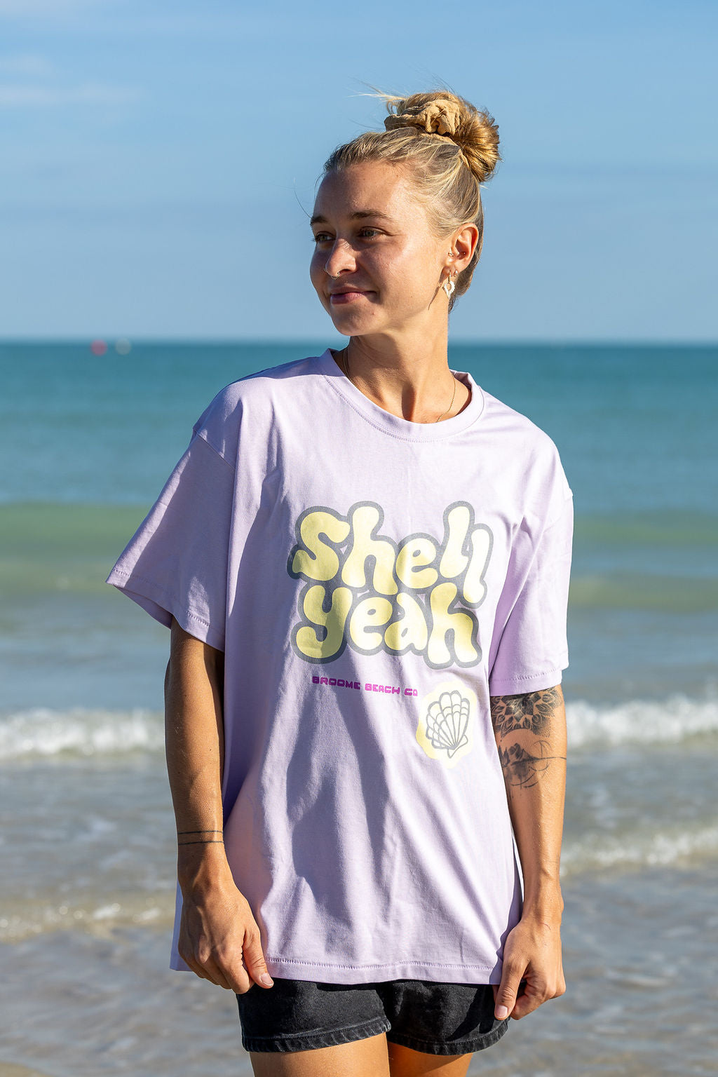 Ladies Shell Yeah - Pastel Lilac Box Tee