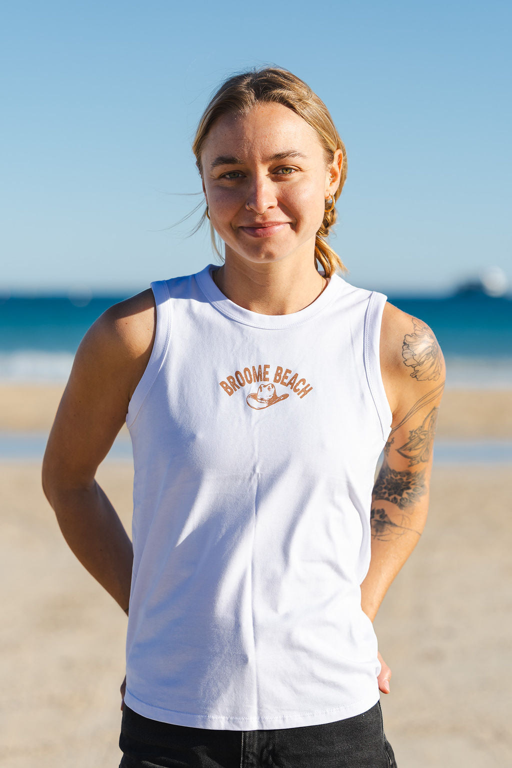 Ladies Longline Tank - Co’untry White
