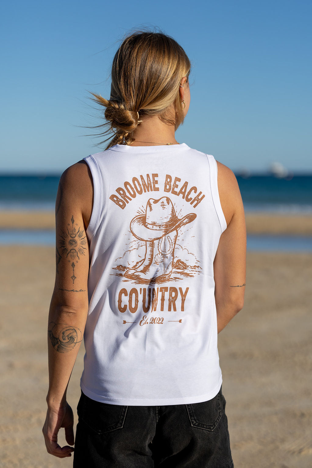 Ladies Longline Tank - Co’untry White