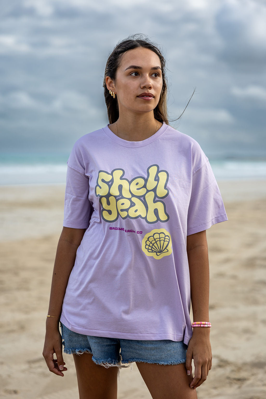 Ladies Shell Yeah - Pastel Lilac Box Tee