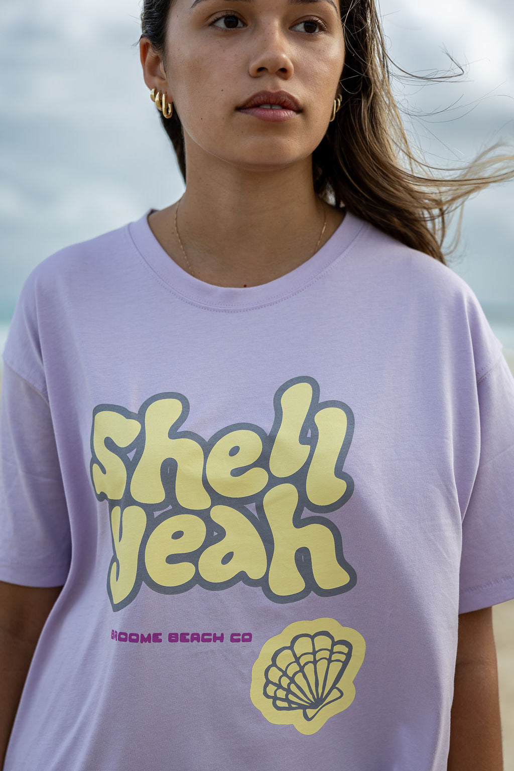 Ladies Shell Yeah - Pastel Lilac Box Tee