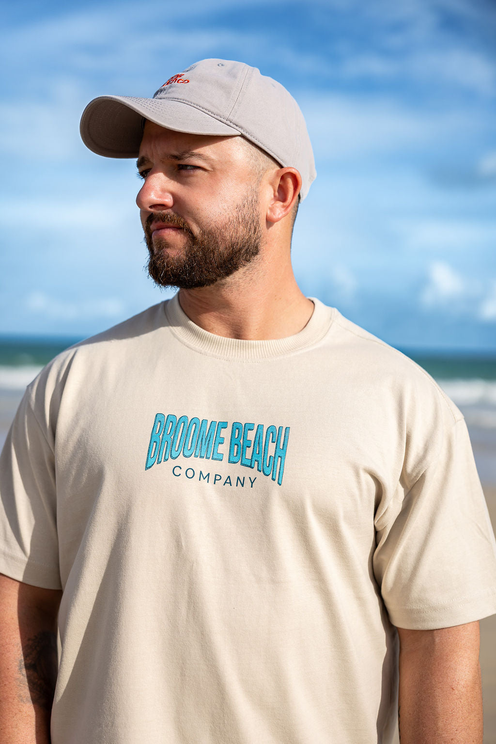 Mens Retro Fade - Sand & Aqua Tee