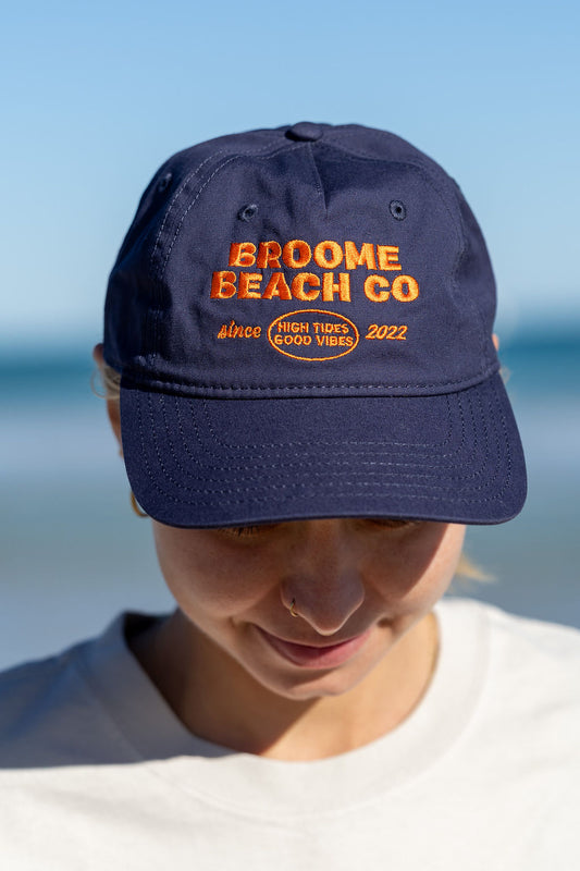 Washed Cotton Dad Cap - Navy Bold Orange