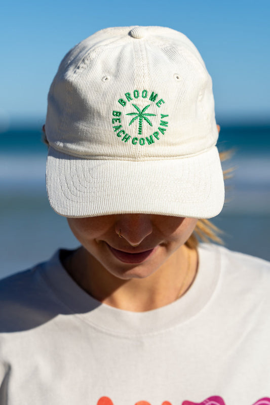 Cord Dad Cap - Bone & Green