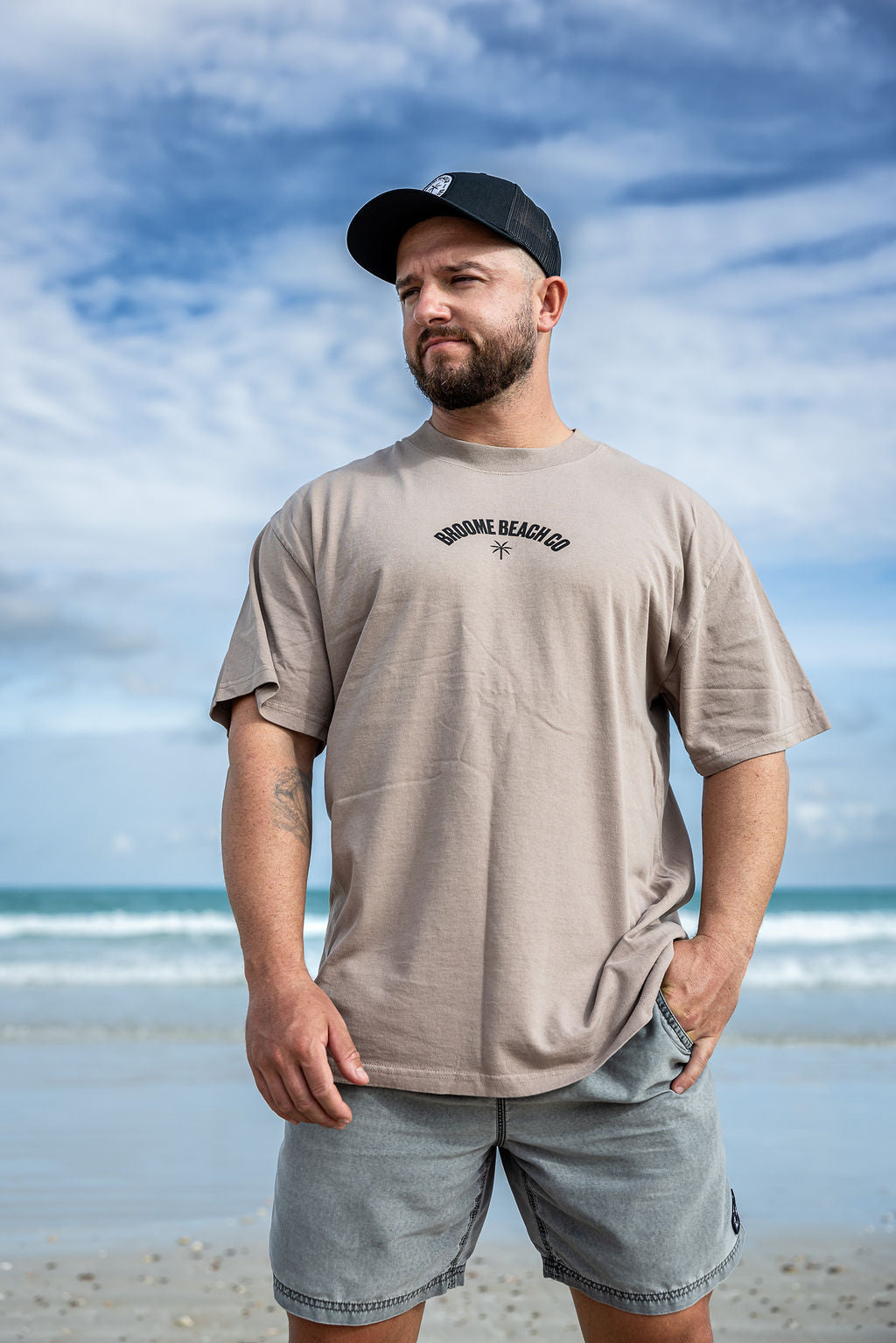 Mens Heavy Tee - Washed Dove Grey