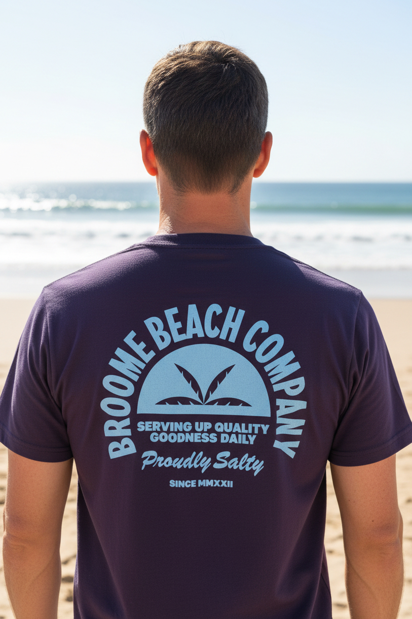 Coast Tee - Plum & Sky Blue