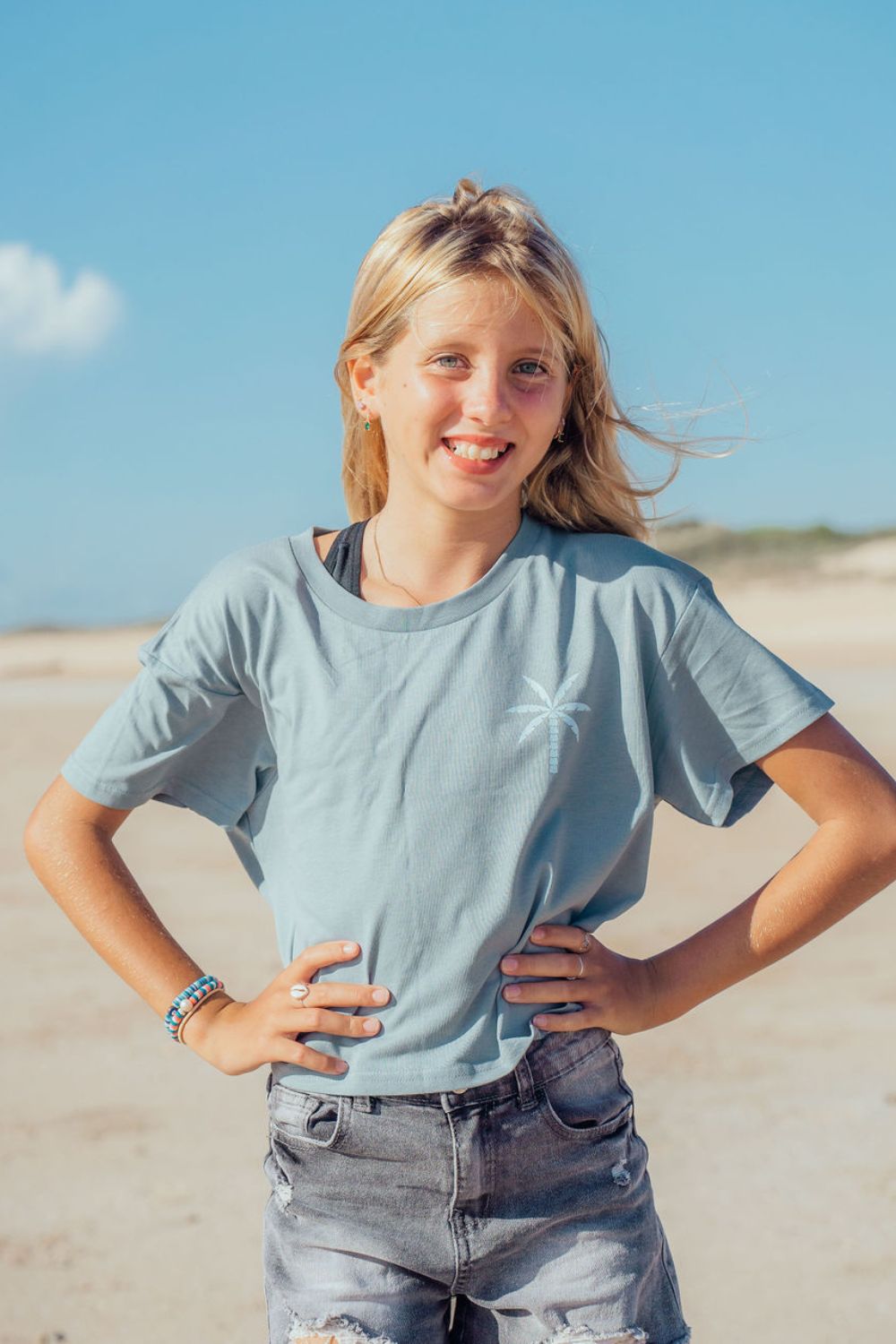 Kids Mini Coast Tee - Azure Blue