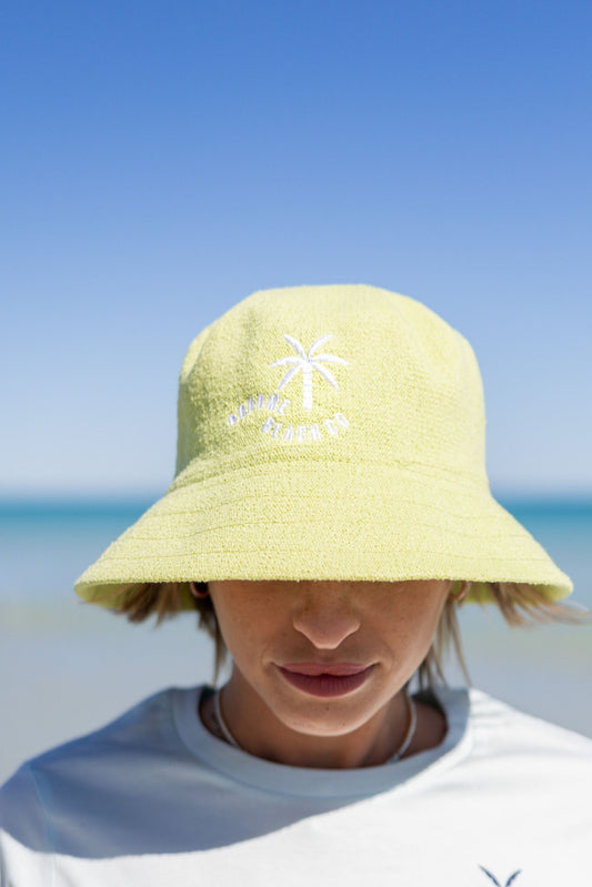 Terry Towelling Structured Bucket hat - Lime Green