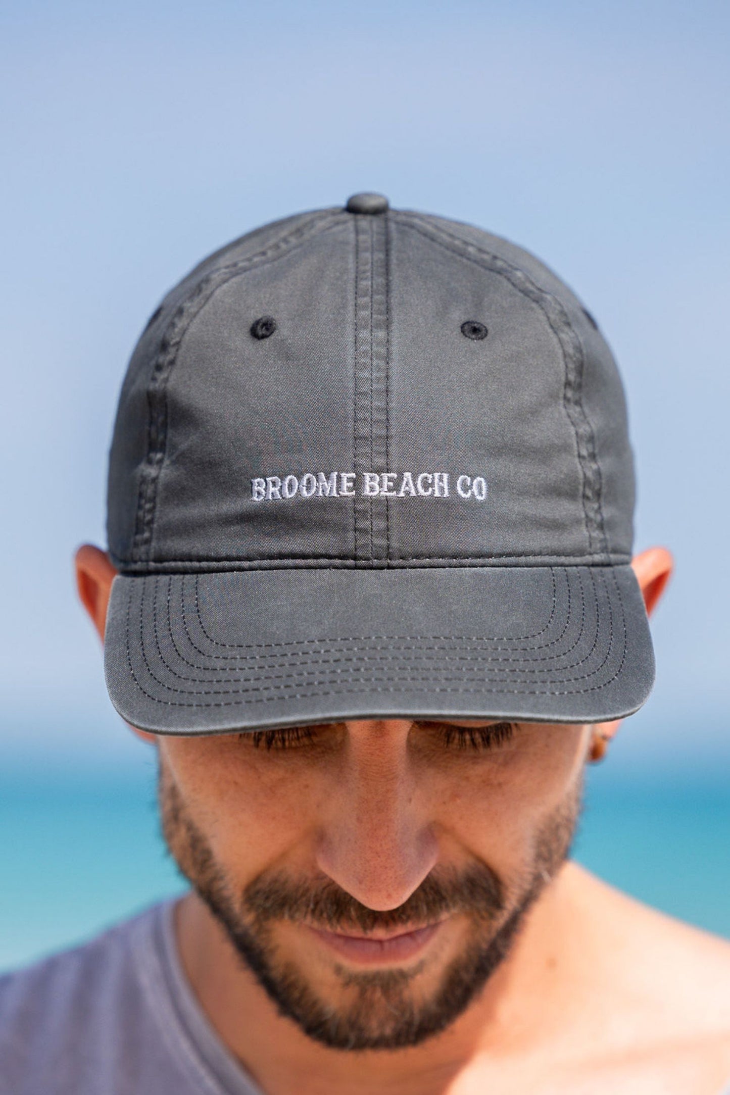 Washed Cotton Dad Cap - Black & Bold