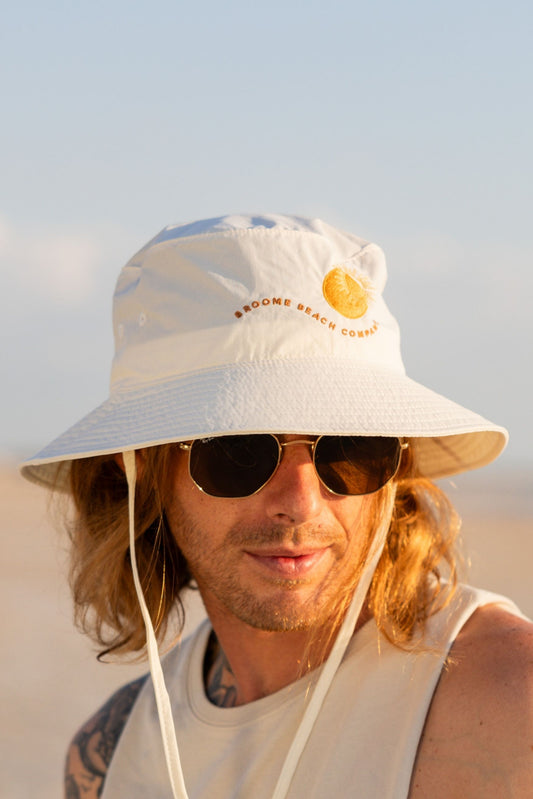 Beach Brimmed Fishing Hat - Cream