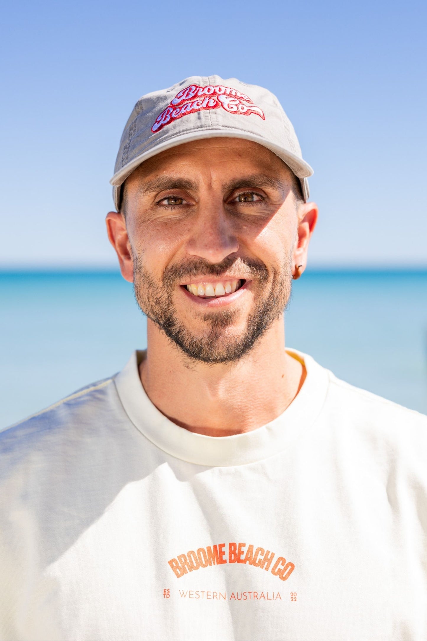 Washed Cotton Dad Cap - Grey/Red Bubble