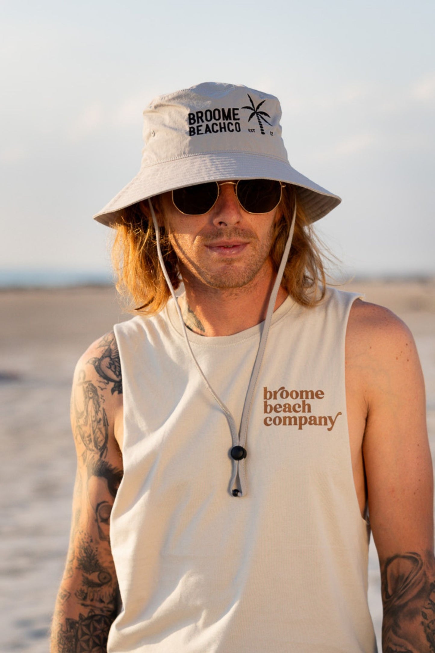 Beach Brimmed Fishing Hat - Grey
