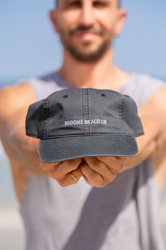 Washed Cotton Dad Cap - Black & Bold