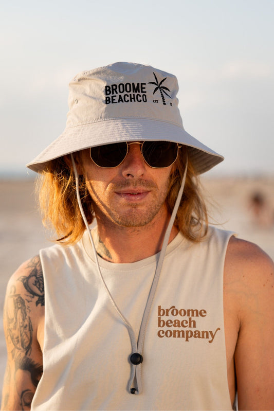 Beach Brimmed Fishing Hat - Grey