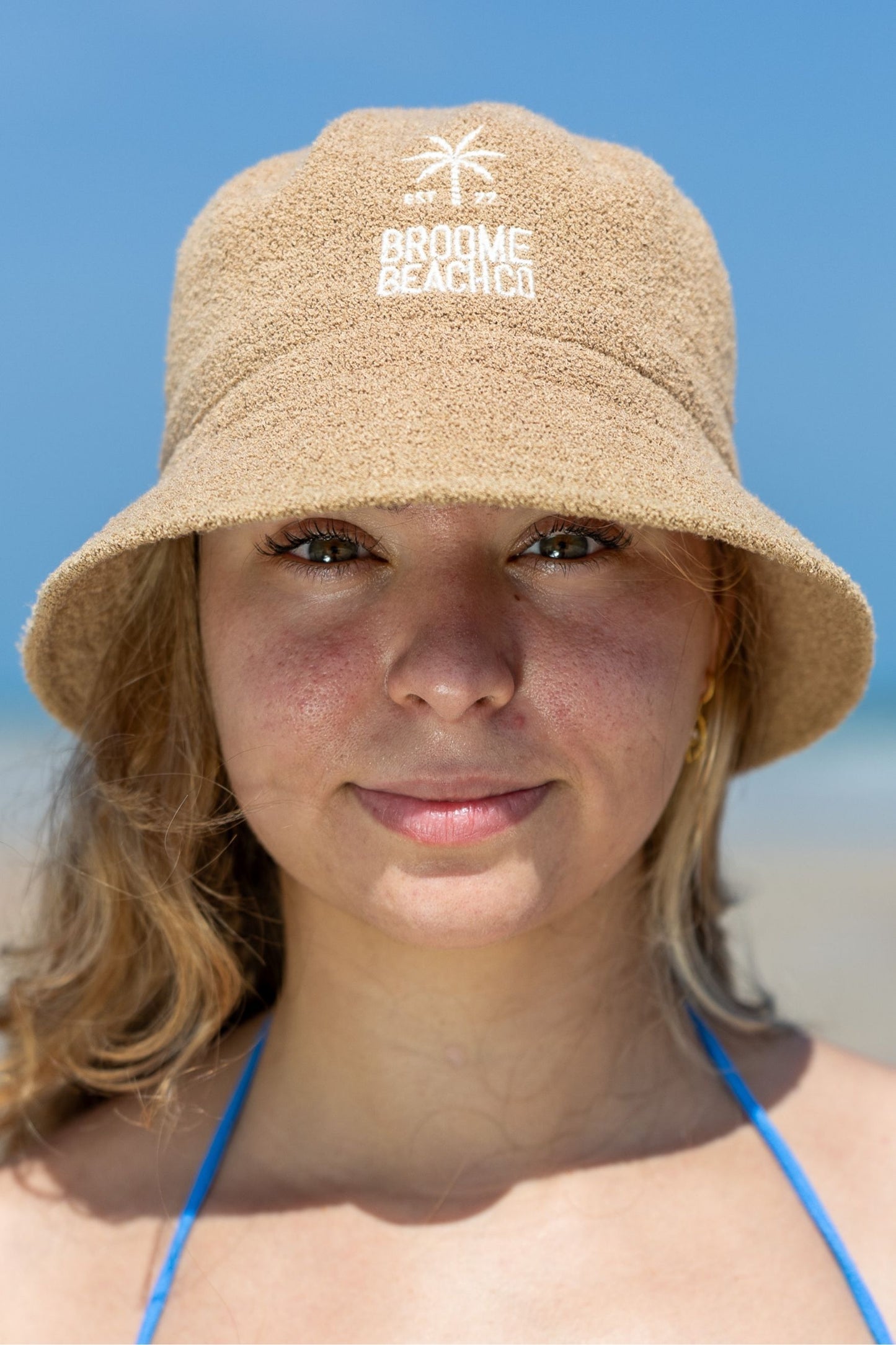 Terry Towelling Structured Bucket hat - Nude