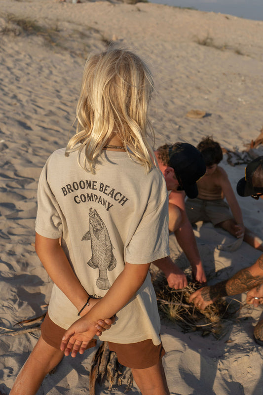 Kids Mini Coast Tee- Bone Barra Classic