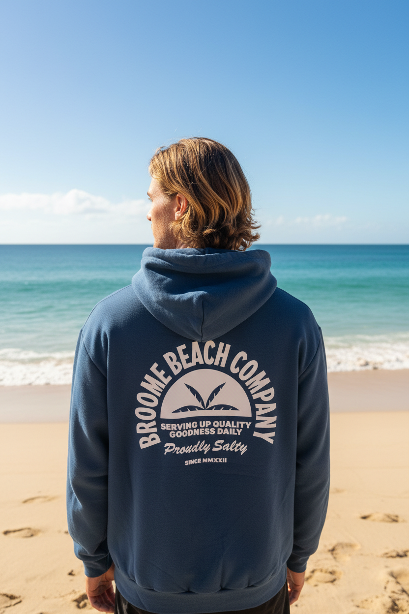 Mens Hoodie - Sea Blue Lightweight