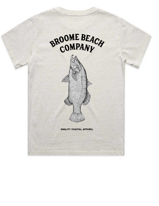 Mens Heavy Tee - Washed Bone Barra