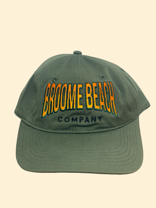 Washed Cotton Dad Cap - Olive Retro Fade