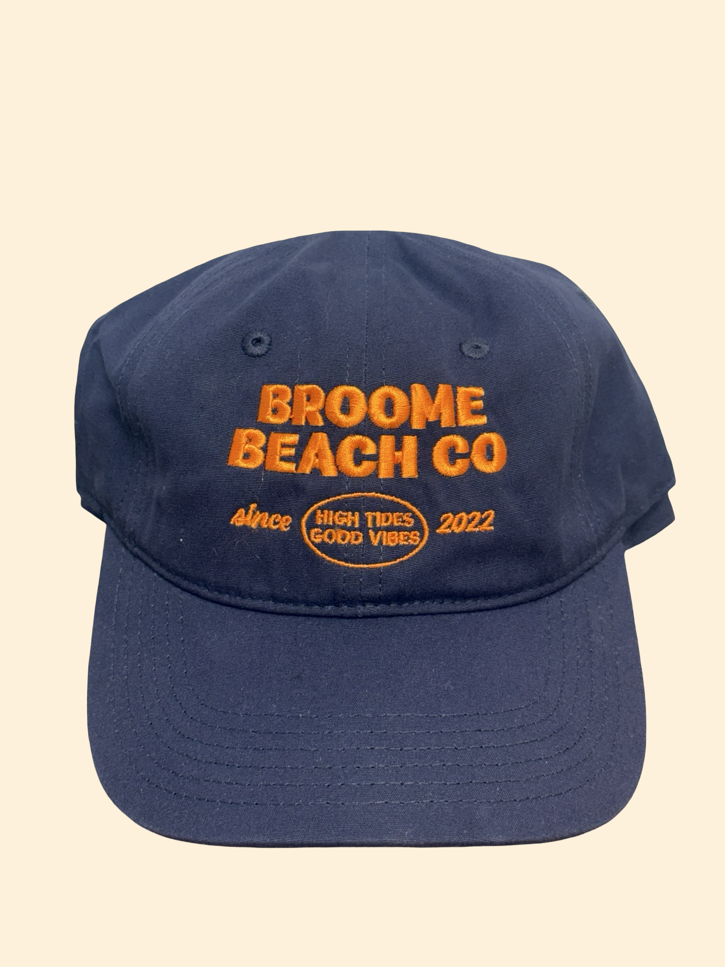 Washed Cotton Dad Cap - Navy Bold Orange