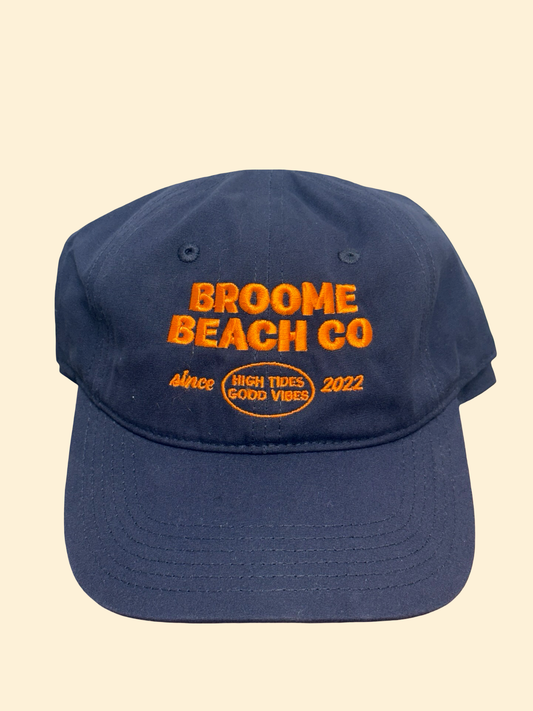 Washed Cotton Dad Cap - Navy Bold Orange