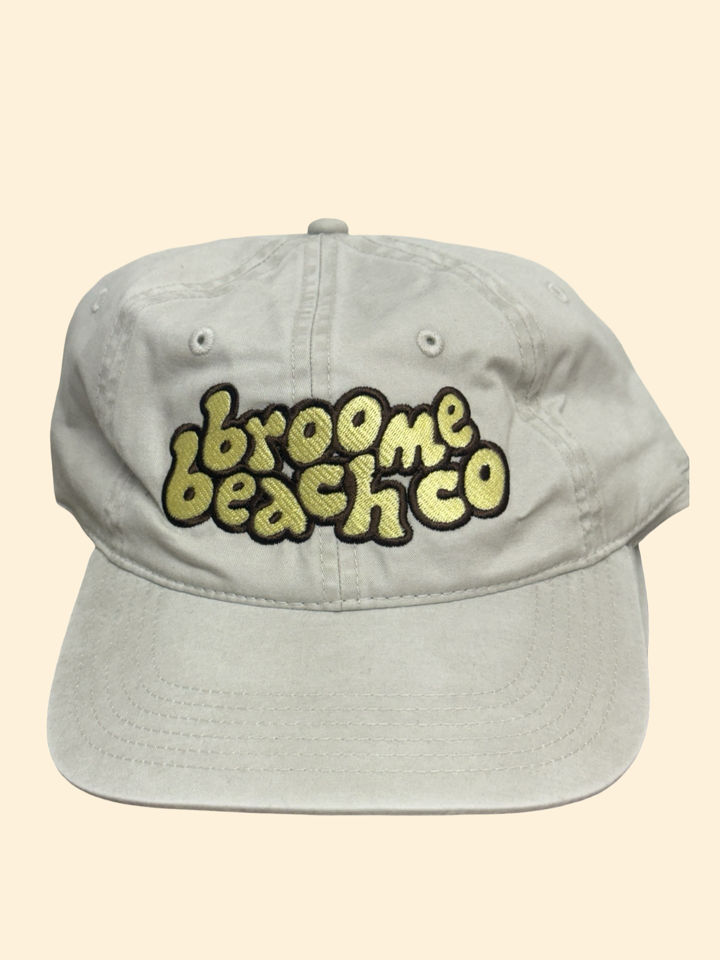 Washed Cotton Dad Cap - Bone Gold Bubble